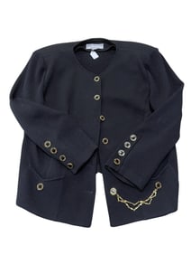 VINTAGE ST. JOHN COLLECTION BY MARIE SANTANA KNIT BLACK CARDIGAN SWEATER