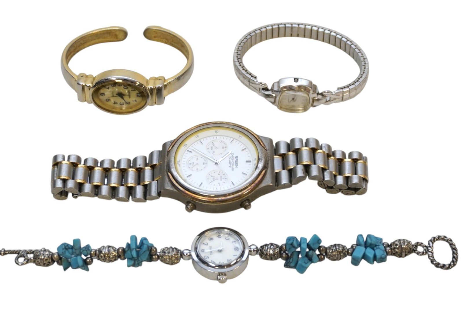 4 VINTAGE WATCHES GRUEN - CARAVELLE - GENEVA (1 of 5)