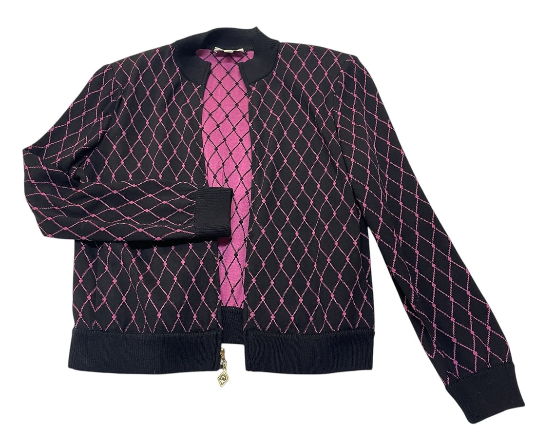 VINTAGE ST. JOHN SPORT BY MARIE GRAY BLACK & PINK JACKET (1 of 5)