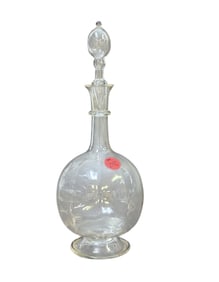 ART DECO HAND BLOWN GLASS DECANTER