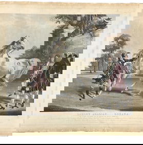 1842 DARLEY ARABIAN ROXANA HAND COLORED ENGRAVING