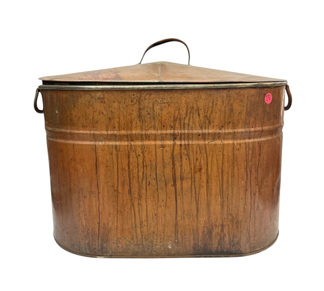 ANTIQUE COPPER BOILER WITH LID (1 of 4)