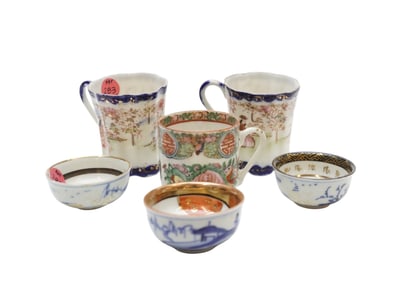 LOT OF ORIENTAL PORCELAIN CUPS - 6 PIECES