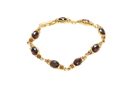 SWAROVSKI CRYSTAL RUBY & TOPAZ BRACELET