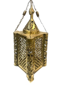 VINTAGE BRASS MOROCCAN HANGING LIGHT