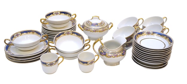 40 Pc T & V LIMOGES CREAM SOUP - CUPS - BOWLS +