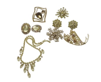 7 pc FAB FIFTIES RHINESTONE JEWELRY