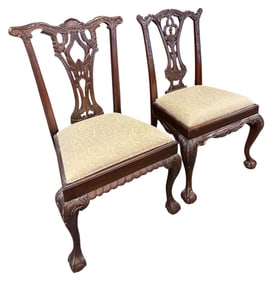 PAIR CHIPPENDALE STYLE BALL & CLAW CHAIRS