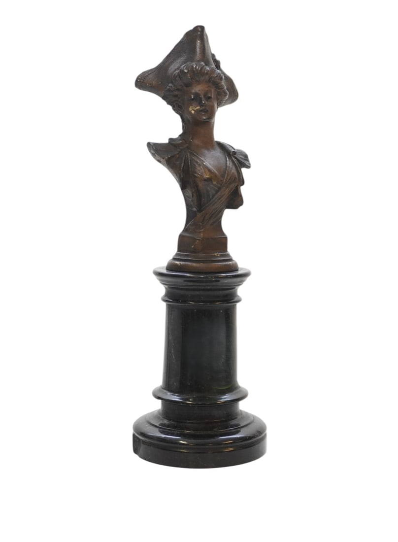 MINIATURE ART NOUVEAU BRONZE BUST THERESA (1 of 3)