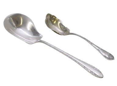 2 STERLING SILVER SERVING SPOONS