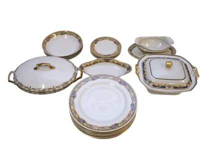18 Pc T & V LIMOGES COVERED BOWLS - PLATES +