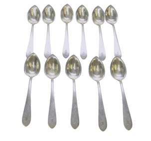 11 STERLING SILVER FRUIT / ORANGE SPOONS S. KIRK & SON