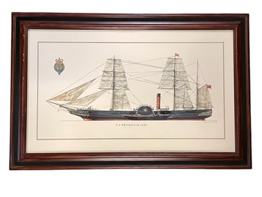HANS A MUTH LITHO P.S. BRITANNIA CUNARD LINE