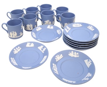 8 WEDGWOOD JASPERWARE DEMITASSE CUP AND SAUCER SETS