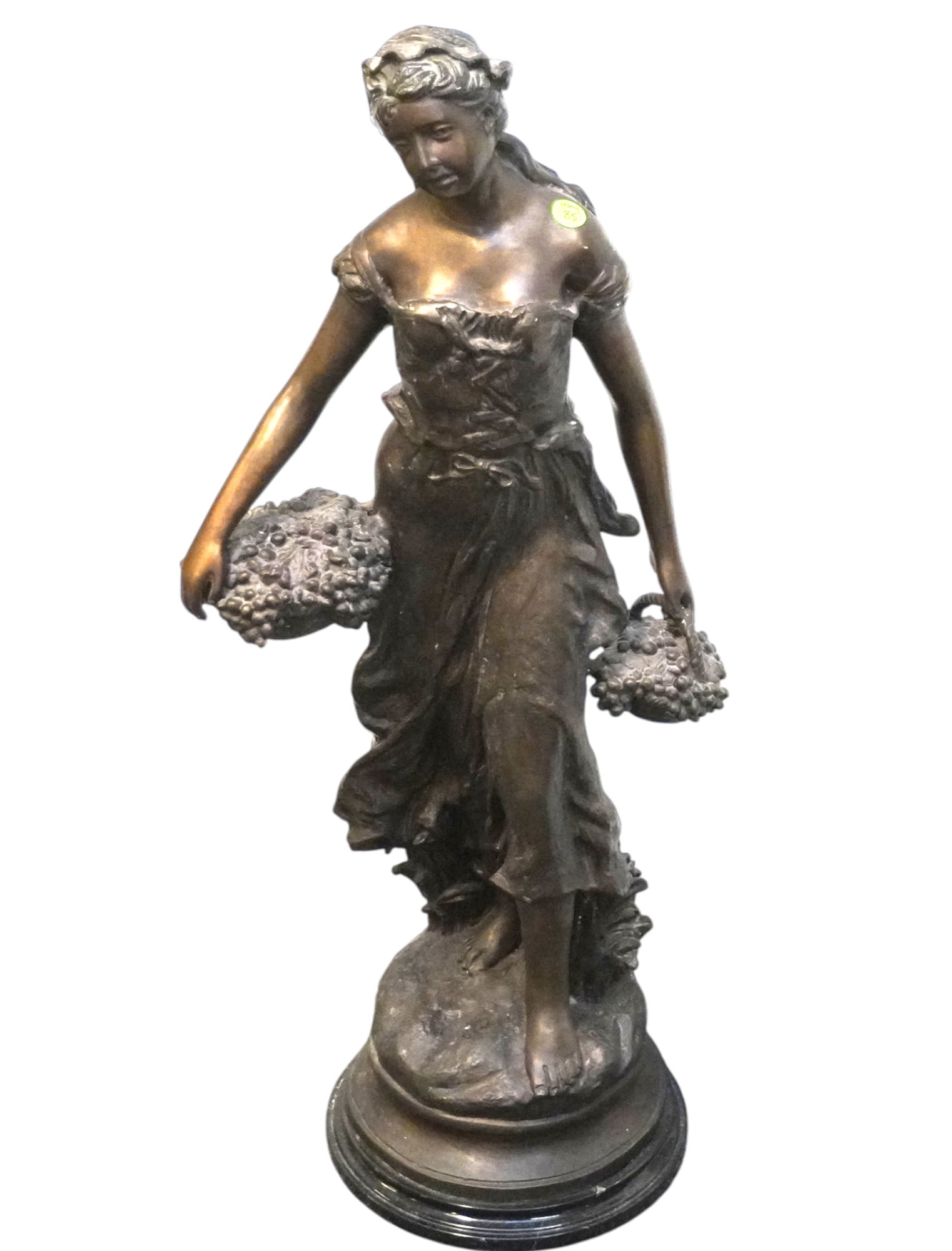 LARGE CONTINENTAL BRONZE GRAPE HARVEST SCULPTURE (1 of 9)