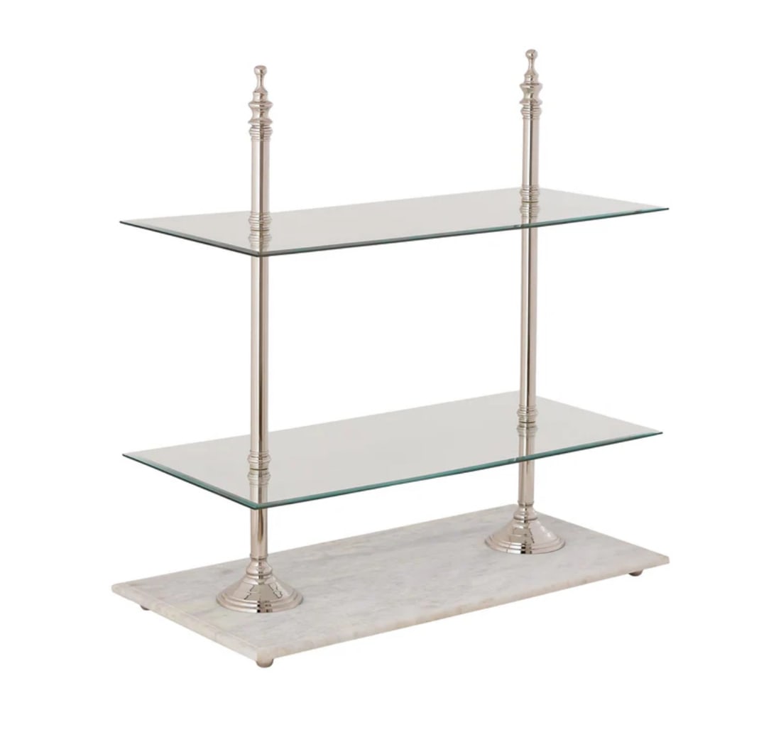 FRENCH PASTRY STAND MARBLE & GLASS (1 of 2)