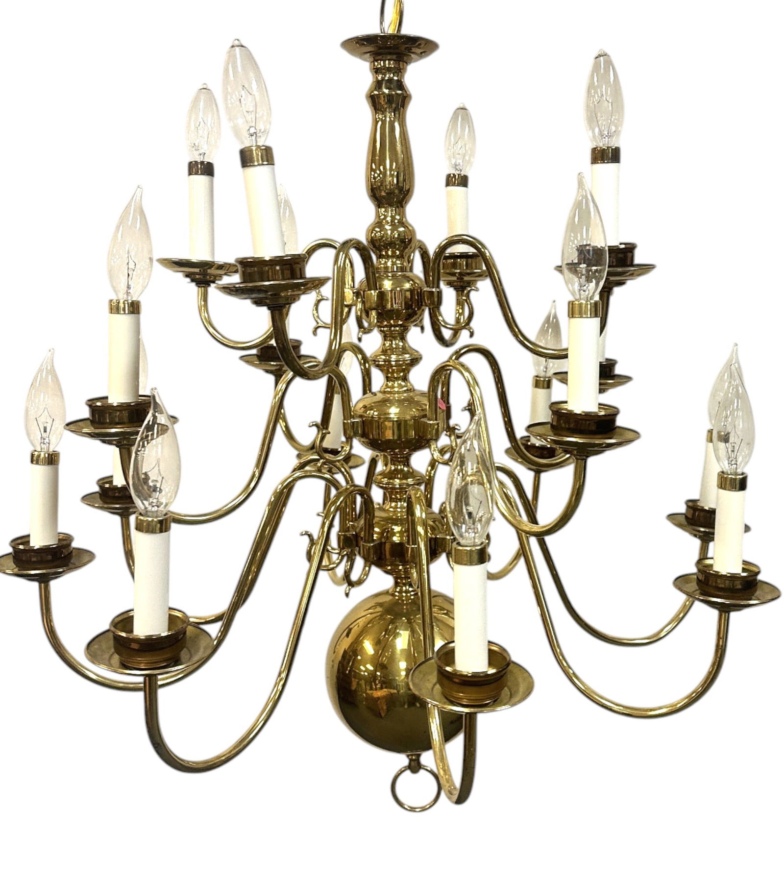 VINTAGE SOLID BRASS 16 ARM CHANDELIER (1 of 2)