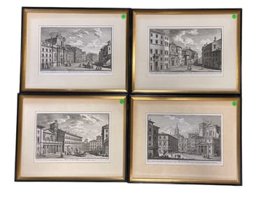 4 18th c GIUSEPPE VASI ENGRAVINGS FRAMED
