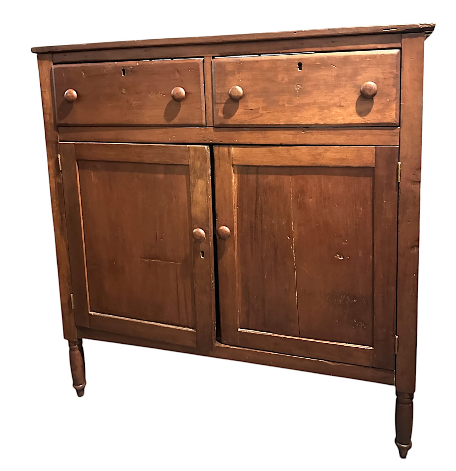 PRIMITIVE CUPBOARD: Measures 50"x48.5"x21".