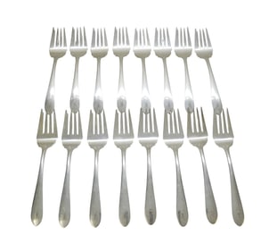 16 STERLING SILVER SALAD FORKS S. KIRK & SON
