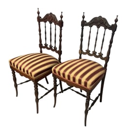 2 ANTIQUE FRENCH NAPOLEAN III BELLE EPOQUE CHAIRS