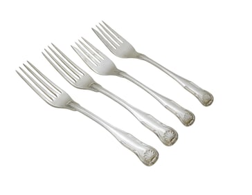 4 STERLING SILVER "KING" FORKS S. KIRK