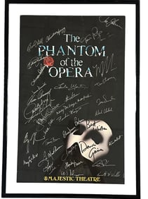 THE PHANTOM OF THE OPERA 1988 CAST SIGNED FRAMED POSTER