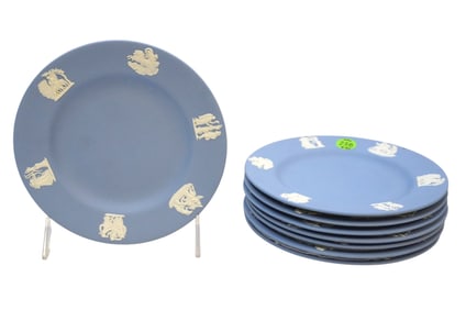 8 VINTAGE WEDGWOOD JASPERWARE SALAD PLATES