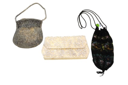 3 ANTIQUE AND VINTAGE EVENING PURSES