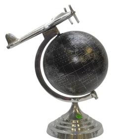 VINTAGE METAL PLANE GLOBE