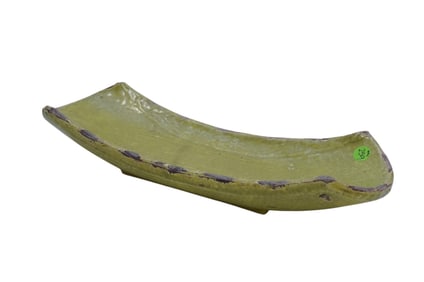 DECORATIVE GREEN POTTERY DISH