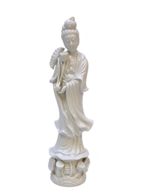 CHINESE GUANYIN BLANC DE CHINE PORCELAIN FIGURE