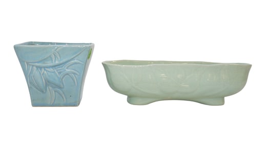 2 MCM POTTERY PLANTERS