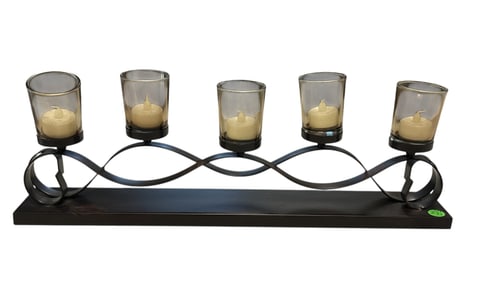 METAL WAVY CANDLE HOLDER