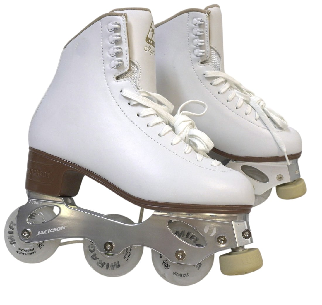 JACKSON INLINE ROLLER BLADES SKATES SZ 9 NEW: Jackson Inline Roller Blades / Skates - Mystique Skate PA600 ~ White - Size 9. Box 12"x12"x12". Weight 6 lbs