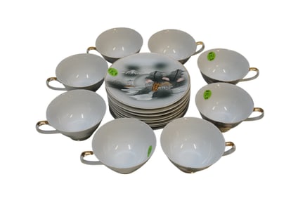 8 ORIENT CHINA TEACUP AND SAUCER SETS
