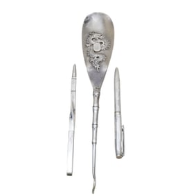 3 PC STERLING PENS & DRAGON SHOE HORN