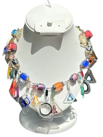 VINTAGE ITALIAN MODERNIST ART GLASS NECKLACE