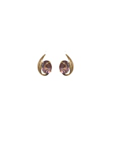 ESTATE 14k ROLLED GOLD AMETHYST SCREW-BACK EARRINGS