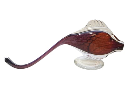 LARGE HAL DAVID BERGER SIGNED ART GLASS FISH