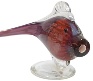 LARGE HAL DAVID BERGER SIGNED ART GLASS FISH