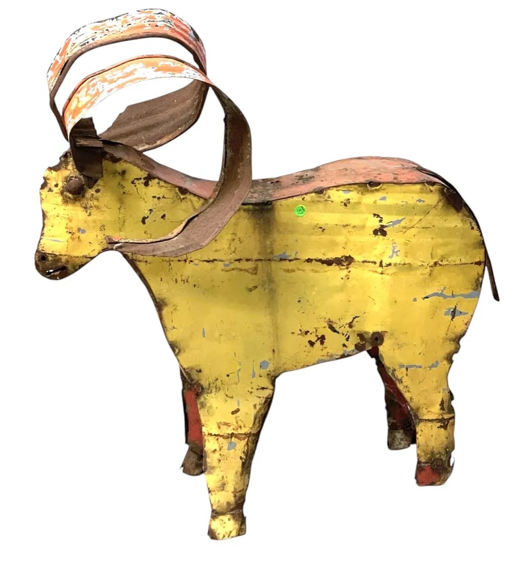 VINTAGE FOLK ART METAL GOAT FOR GARDEN (1 of 3)