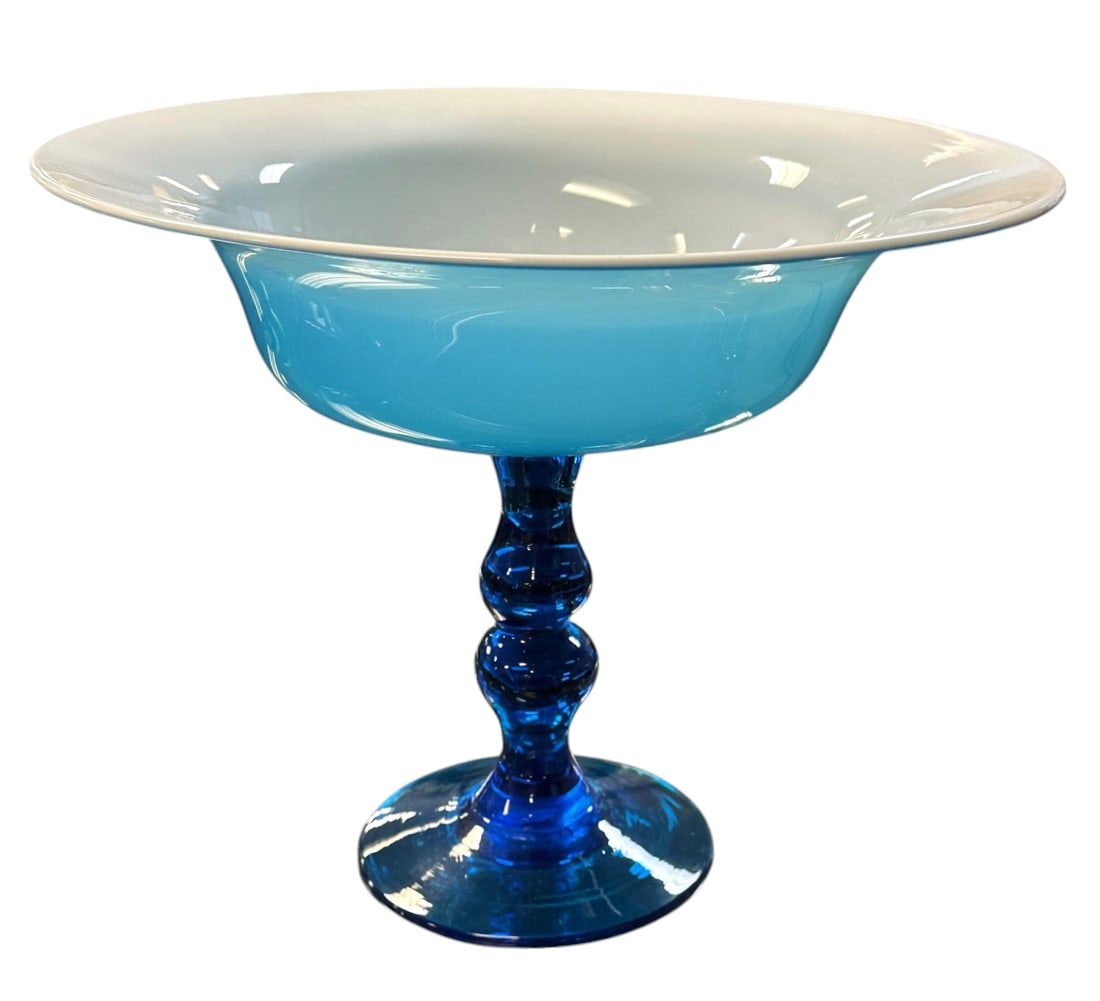 LARGE MCM EMPOLI BLUE OPALINE COMPOTE (1 of 5)