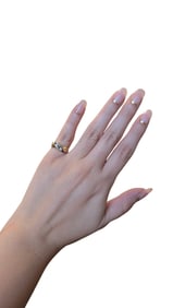 ESTATE 14k YELLOW GOLD SAPPHIRE & DIAMOND RING