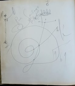 SALVADOR DALI (1904-1989) ORIGINAL INK DRAWING SIGNED 1969 BOOK