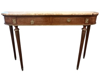 ANTIQUE FRENCH MARBLE TOP CONSOLE TABLE