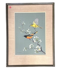 ORIGINAL WATERCOLOR ANNE WORSHAM RICHARDSON BALTIMORE ORIOLES