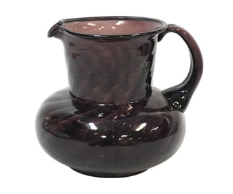 LARGE BLENKO AMETHYST SWIRL HAND BLOWN PITCHER