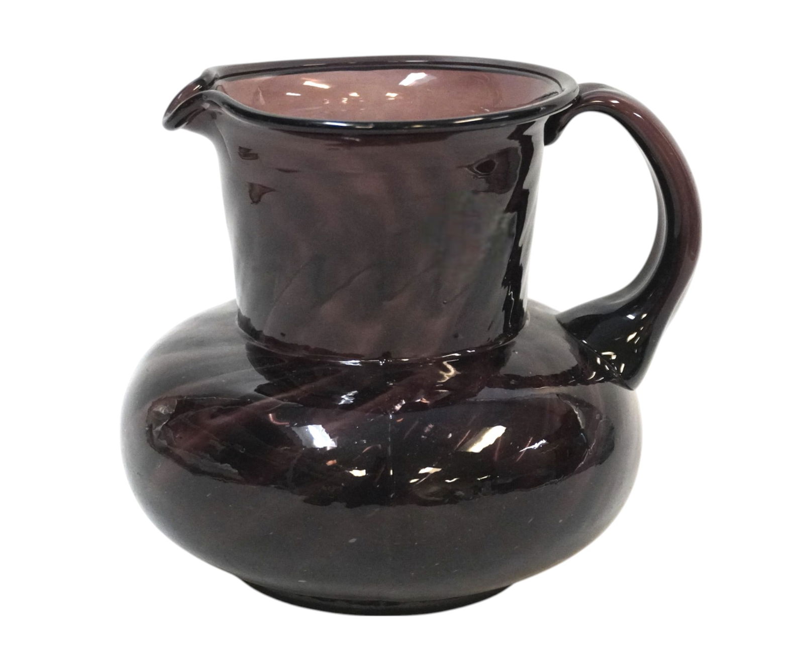 LARGE BLENKO AMETHYST SWIRL HAND BLOWN PITCHER (1 of 4)
