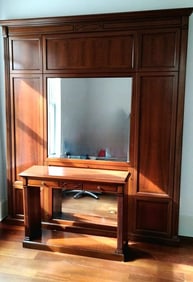 20th c ENTRANCE / HALL CONSOLE WITH BEVELED MIRROR